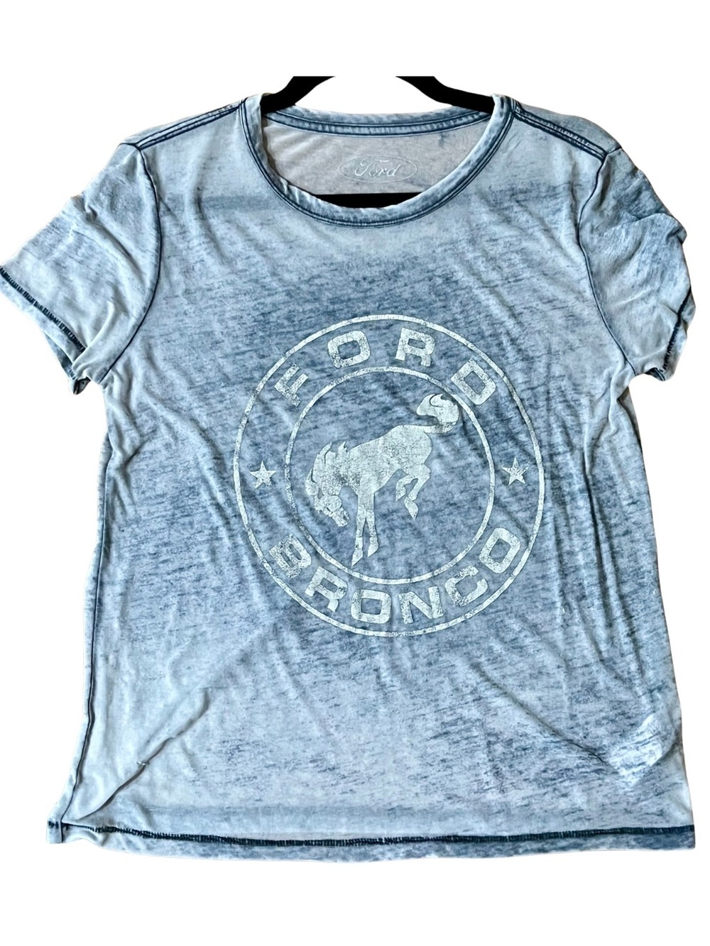 Lucky Brand Ford Bronco Burnout Graphic Tee Gray/Blue Size Small